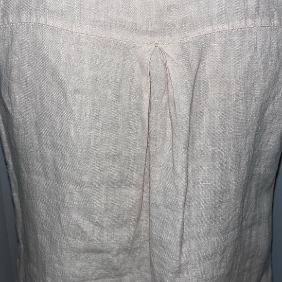 Valentina Naldi crumped sleeveless linen top with crochel fringe hemsize Small - Picture 4 of 7